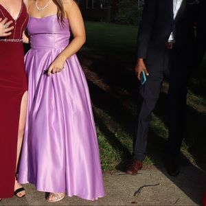 PROM Lavender-Colored Strapless Princess Dress